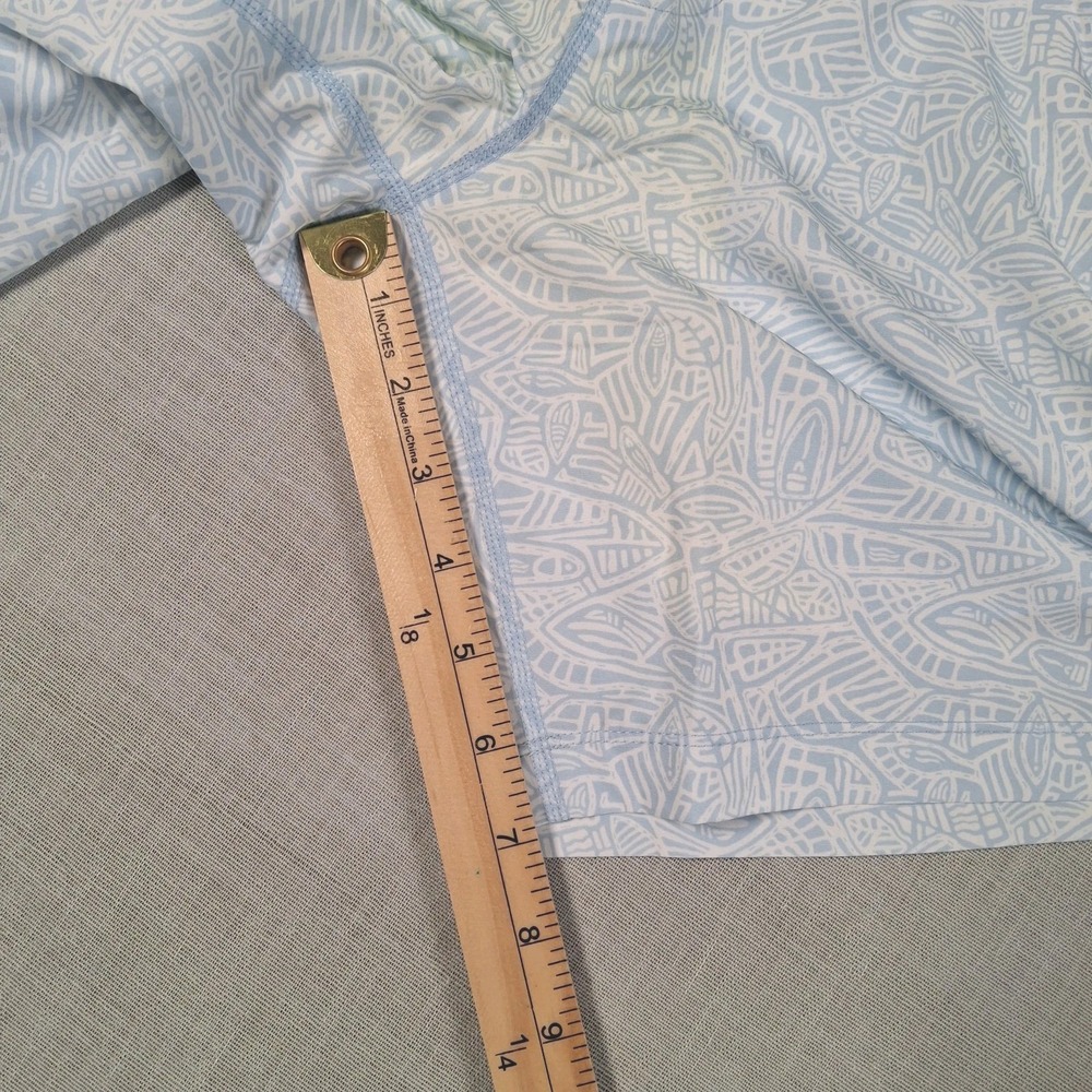 Birddogs Gym Shorts Men Medium Light Blue Geometric Leaf Print Lined Activewear - Picture 8 of 12